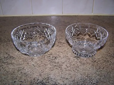 Buy Two Vintage Cut Glass Cereal Dessert Bowls • 9.99£