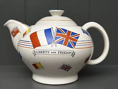 Buy WW2 Crown Ducal Teapot War Against Hitlerism Dyson & Horsfall Preston 1939 • 17.05£