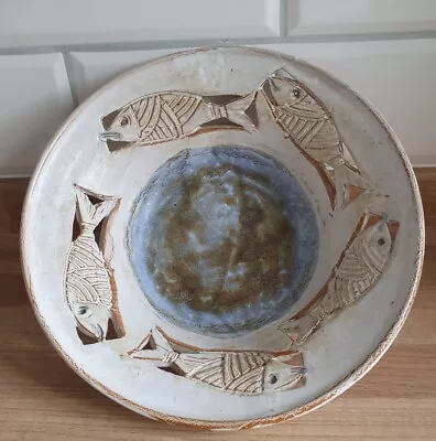 Buy Vintage Studio Pottery, Fish Decorated Bowl • 32.50£