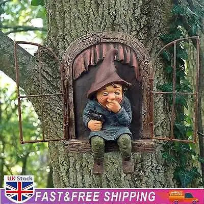 Buy Resin Fairy Garden Door Window Statue Ornament Fairy Gnome Gate Sculpture (A) • 12.07£