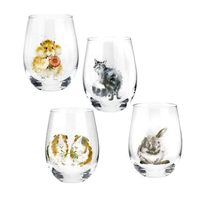 Buy Wrendale Designs Set Of 4 Tumbler Glasses Animal Printed Glassware Set Gift • 31.45£