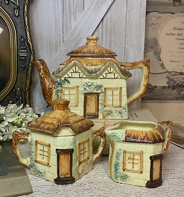Buy Vtg 1940's Keele St. Pottery England Cottage Ware Teapot, Sugar Bowl, & Creamer • 33.58£