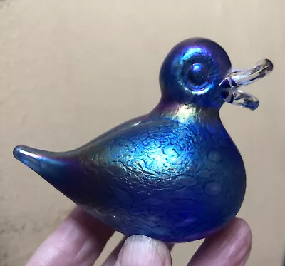 Buy Duck - Heron Art Glass Iridescent Blue - 9 Cm - Hand Made In Cumbria, UK • 24.99£