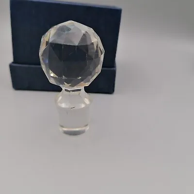 Buy Vintage Diamond Cut Glass Bottle With Stopper - Crystal Bottle Topper Lid Facet • 5.15£