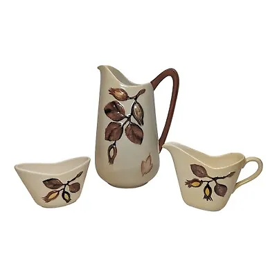 Buy MCM Carlton Ware Coffee Pot Pitcher Creamer Open Sugar Hazelnut & Autumn Leaves • 30.23£
