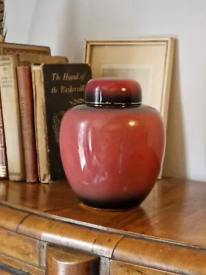 Buy Antique 1930s Carlton Ware Rouge Royale Red Black Glazed Lidded Ginger Jar • 49.99£