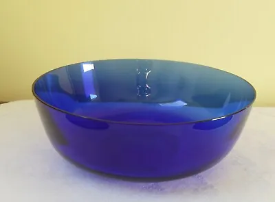 Buy Vintage Cobalt Blue Glass Large Salad/Fruit Bowl • 18£