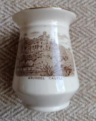 Buy Goss Crested China Wide Brimmed Pot, Sepia Picture Of Arundel Castle • 6£