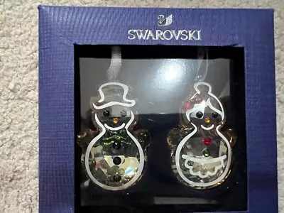 Buy Swarovski Christmas Gingerbread Snowman Couple Ornament 5464885 New • 89£