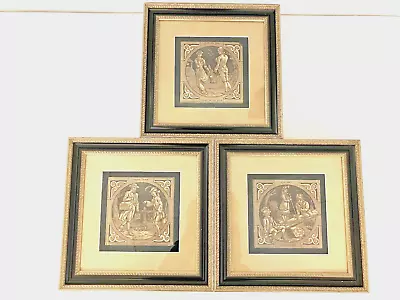 Buy Set Of 3 Framed Minton Tile By John Moyr Smith Nursery Rhymes • 355.21£