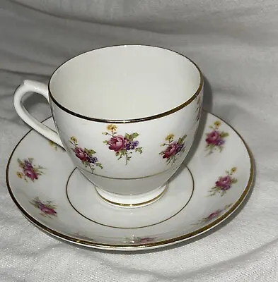 Buy Duchess Bone China England Tea Cup & Saucer Pink Rose Flower Floral White • 23.13£