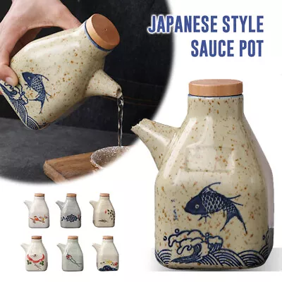 Buy 350ML Japanese Style Ceramic Oil Olive Dispenser Sauce Jar Bottle Tableware Pot • 17.27£