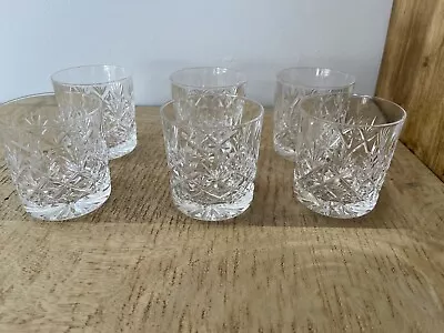 Buy Thomas Webb Crystal Rocks Set Of Six Hand Cut Whiskey Glasses • 45£
