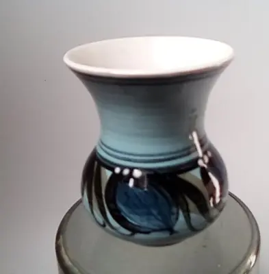 Buy Alvingham Studio / Art Pottery Leaf Design Vase Vintage C1991 Handpainted (3) • 12£
