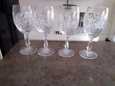Buy Bohemia Crystal Wine Glasses Pinwheel X 4 • 24.99£