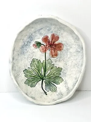 Buy Vintage Early Salt Marsh Pottery Wall Hanging Art Dish Geranium Signed SMP Powel • 40.99£