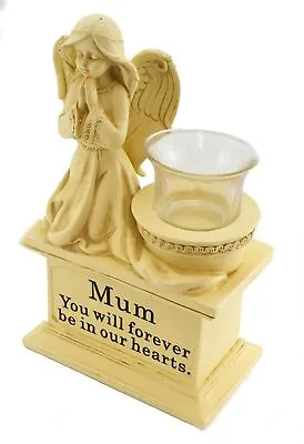 Buy Large Angel Praying Resin Figurine With Glass T Lite Holder- Mum • 22.47£
