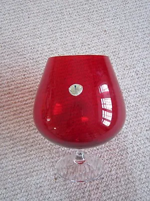 Buy Vintage Swedish Art Glass Red Brandy Glass Style Vase  Sweden Scandinavian • 32£