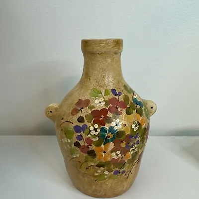 Buy Handmade Terra Cotta Water Jug Vase Honduras Arline Floral Two Handles  • 33.62£