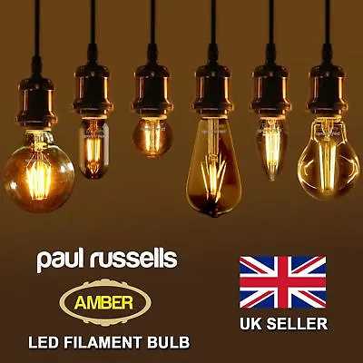 Buy E14 E27 B22 LED Retro Vintage Edison Extra Warm Amber Filament Light Bulbs 240V • 32.99£