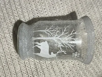 Buy Xmas Reindeer Crackle Glass Vase, Clear & White • 12.50£