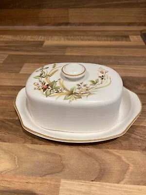 Buy M&S St Michael Harvest Pattern Ceramic Butter Dish With Cover Lid • 4.99£
