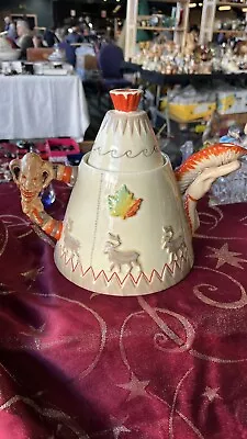 Buy CLARICE CLIFF TEEPEE TEAPOT  NEWPORT POTTERY GREETINGS FROM CANADA Mint • 300£