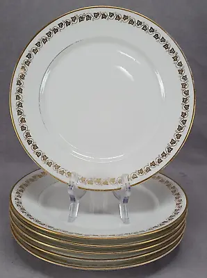 Buy Set Of 6 Limoges Gold Gilt Ivy Leaves & White Porcelain 8 1/2 Inch Plates • 141.75£