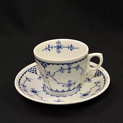 Buy Furnivals Limited Cup & Saucer Denmark Blue 1905-1913 Smooth Rim Finely Fluted • 42.24£