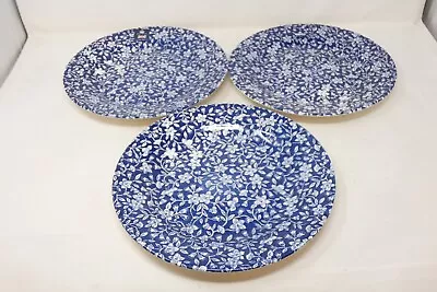 Buy 3 Queen’s England Chintz CALICO BLUE Floral Dinner Plates Royal Wessex 10” NEW • 14.39£