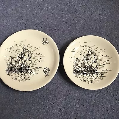 Buy Vintage Alfred Meakin Galleon Saucer And Side Plate By Alan Lindsay • 5.99£
