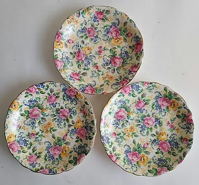 Buy 3 VTG James Kent Ltd Longton England Rosalynde 5.75” Floral Porcelain Saucers • 28.46£