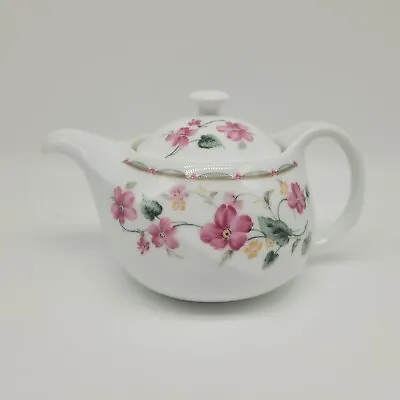 Buy Hoya China Home Pot Mini Teapot With Pink Flowers Green Leaves & Plastic Insert • 19£