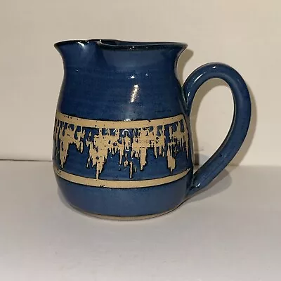 Buy Bentham Pottery Blue Glaze Stoneware Jug 13cm High • 9.99£