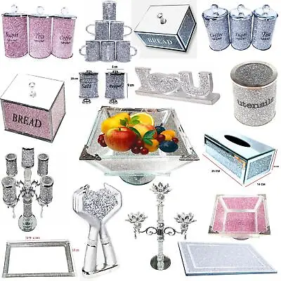 Buy Crystal Crushed Diamond All Home Decor Ornaments Glass Sparkle Bling Ceramic Box • 35.99£