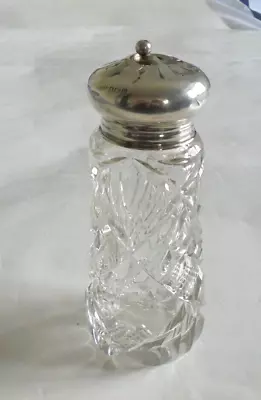 Buy Sugar Shaker Antique Silver Top Cut Glass 1923 Birmingham Beautiful • 10£