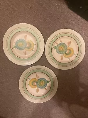 Buy Three Clarice Cliff Honeydew Newport Pottery Dinner Plate 6 1/2” Circa 1930's • 25£
