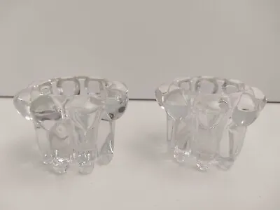 Buy Set Of 2 Reims France Clear Glass Vintage Bubble Candle Stick Holders 2  Tall  • 8.99£