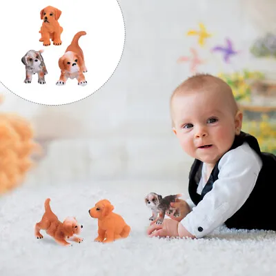 Buy  3 Pcs Pvc Dog Ornaments Tiny Statue Realistic Puppy Figurine • 10.31£