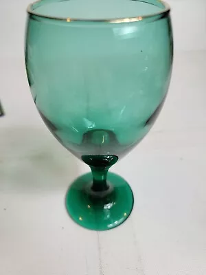 Buy Vintage Goblet Wine Glass Green Glassware Drinkware Cup VTG 7  • 13.04£