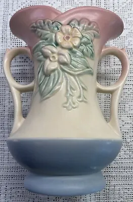 Buy Estate Hull American Art Pottery W-6 7 1/2  Two-Handed Vase Wildflower • 26.98£