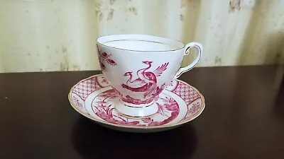 Buy Vintage Royal Tuscan Golden-Edged Fine Bone Tea Cup & Saucer Set Birds & Flowers • 37.93£