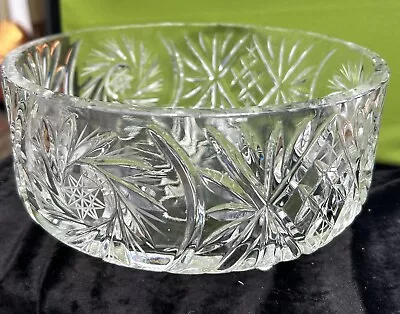 Buy Beautiful Vintage Pinwheel Lead Cut Crystal 3 Footed ~trifle Bowl /Centerpiece • 32£