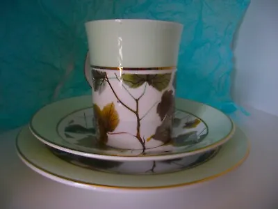 Buy Vintage Elizabethen Fine Bone China Coffee Set With Leaves And Pale Green Design • 15£