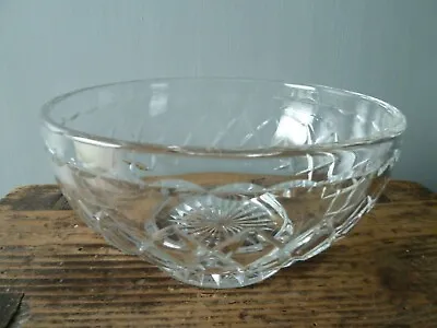 Buy Vintage Heavy Ornate Cut Glass Pedestal Bowl - Star & Diamond Design - 17.5cm • 5.95£