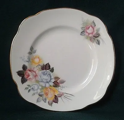 Buy Duchess Mossleigh Side Plate Bone China Tea Plate Pink Blue And Yellow Roses • 14.95£