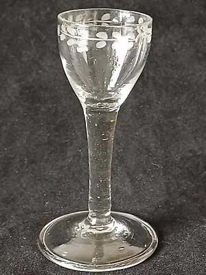Buy Antique 18th Century Georgian Engraved Cordial Wine Glass C1760 Ref JM1316 • 79£
