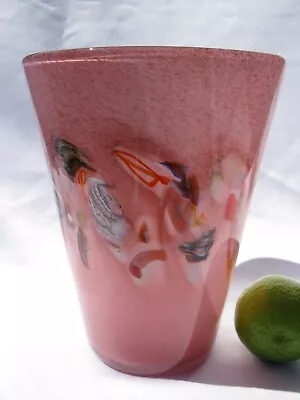 Buy Vasart Strathearn Art Glass Vase Made In Crieff Scotland Salmon Pink Gorgeous • 120£