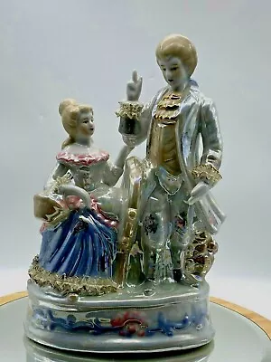Buy Antique Dresden Coburg Sitzendorf Lovers Couple Porcelain Lace Figurine  • 205£