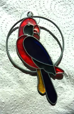 Buy Parrot Stained Glass Lead Lighted Sun Catcher Panel  Window Art Glass • 5.99£